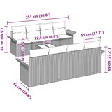 9 9-delni vrtni kavč set z blazinami svetlo siva poly ratan, (22092323) | Shoptok.si