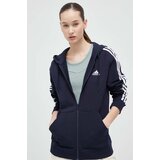 Adidas Dukserica za žene, boja: tamno plava, s kapuljačom, s aplikacijom | shoptok.hr