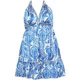 IZIA Ljetna haljina kobalt plava / svijetloplava / bijela