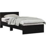 vidaXL Posteljni okvir črni hrast 90x190 cm inženirski les | Shoptok.si