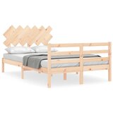 Maison Chic Posteljni okvir - Dvoposteljna postelja - Zakonska postelja z vzglavjem trden les-J16575, (21769104) | Shoptok.si