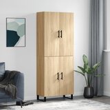 vidaXL Visoka komoda hrasta sonome 69 5x34x180cm od konstruiranog drva Cijene