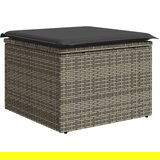Furnova Vrtni stolček z blazino siv 55x55x37 cm poli ratan, (21954071) | Shoptok.si