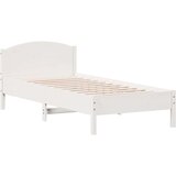 vidaXL Posteljni okvir z vzglavjem bel 90x200 cm trdna borovina | Shoptok.si