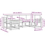 Set vanjskih sofa 6 kom. Prirodna i krem Smeđa 245 x 128,5 x 73 cm | Shoptok.si