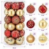  Set božićnih kuglica 30 kom. Zlatna i crvena &amp;Oslash; 6 cm Plastika Slike