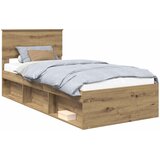 Krevetna konstrukcija Umjetnička hrastovina 90 x 200 cm | shoptok.hr