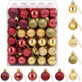  Set božićnih kuglica 150 kom. Zlatna i vinsko crvena 3 cm | shoptok.hr