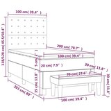  Krevet s oprugama i madracem smeđesivi 100 x 200 cm od tkanine | shoptok.hr