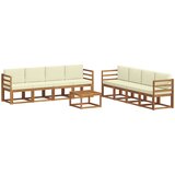  Set vanjskih sofa s jastukom 9 pcs Prirodna i krem | shoptok.hr