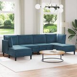  Komplet pohištva za dnevno sobo z blazino 6 pcs Modra Žamet, (5000272712) | Shoptok.si