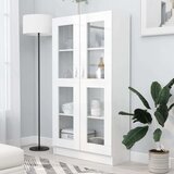 vidaXL Vitrina bela 82,5x30,5x150 cm iverna plošča | Shoptok.si