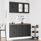 Set kuhinjskih ormarića od 4 dijela "Porto" od crnog inženjerskog drva | shoptok.hr