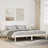 vidaXL Daljši posteljni okvir brez vzmetnice bel 200x220 cm trden les Cene