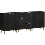 vidaXL 3 kosi Sideboards Črni inženirski les | Shoptok.si
