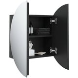  Kupaonski ormarić s okruglim ogledalom LED crni 47x47x17,5 cm | Eponuda.ba