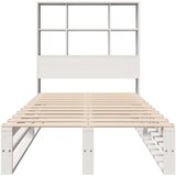 vidaXL Krevet s regalom za knjige bez madraca bijeli 90x200 cm od drva | shoptok.hr