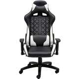 XORA GAMING STOL kovina, umetna masa, tekstil črna, bela | Shoptok.si