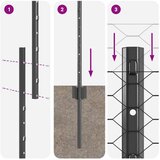 vidaXL Ogradni količki 22 kosov U-kanal sivi 140 cm jeklo, Šesterokotna ograja siva 1.4x50 m jeklo | Shoptok.si