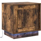 vidaXL Noćni ormarić s LED svjetlima dimenzija 44x34 5x45 cm dimljenog hrasta | shoptok.hr