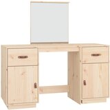 vidaXL Komplet toaletne mizice z ogledalom trdna borovina, (20818159) | Shoptok.si