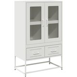 Maison Chic Visoka omara - Komoda - Predalnik bela 68x39x111,5 cm jeklo, (21717529) Cene