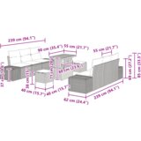 9 kom. set vrtnog kauča s jastučićima bež poli ratan akacija | shoptok.hr