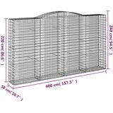  Gabionska košara s lukom 400x50x220/240 cm pocinčano željezo | Eponuda.com