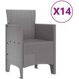  Vrtni set za objed 15 pcs Svjetlosiva Polt ratan | shoptok.hr