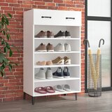 The Living Store omarica za čevlje bela 60x35x105 cm konstruiran les - omarica za čevlje, (21434122) Cene