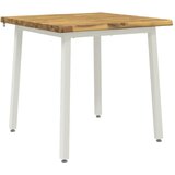  90 x 90 x 75 cm Čvrsto drvo akacije Bijela Četvrtasti - Bijela 90 x 90 x 75 cm Živi rub | shoptok.hr