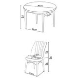 Hanah home rox - baroque, dusty rose baroquedusty rose dining table & chairs set (5 pieces) | Eponuda.com