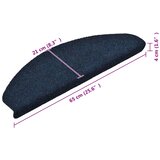  Prostirke za stepenice, samoljepljive, 30 kom. 65x21x4 cm, tamnoplave, poluokrugle, velike | shoptok.hr