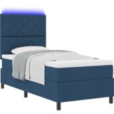  vzmetnica na okvirju z vzmetnico in LED modra 90x190 cm tkanina, (22082481) | Shoptok.si