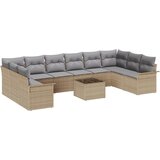 Sjedeća garnitura za vrt 11 kom. Crna poliratan Bež 344 x 187,5 x 69 cm | shoptok.hr