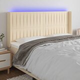  LED uzglavlje krem 183 x 16 x 118/128 cm od tkanine Cijene