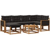  Set vanjskih sofa 7 kom. Prirodna i crna | shoptok.hr