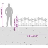 vidaXL Vrtna ograja Siva 115 cm Jeklo s prašnim premazom | Shoptok.si