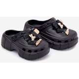Boto Girls Foam Slippers With Bow And Decorations Black Selvana | ePonuda.com