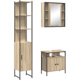  Set namještaja za kupaonicu s policom Zidne 3 pcs Sonoma hrast | shoptok.hr