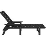  Ležaljka Crna 195,5 x 53 x 98,5 cm HDPE | shoptok.hr