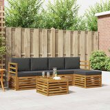  Set vanjskih sofa 6 kom. Prirodna i antracit Bijela 59 x 59 x 37 cm | Shoptok.si