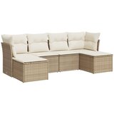 Maison Chic Seti vrtnega pohištva - Vrtna garnitura - Vrtni pohištvo set 6-delna z blazinami bež poli ratan, (21813623) | Shoptok.si