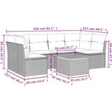  Vrtna garnitura - 7-dijelni set vrtnih sofa od poliratana s jastucima crni - Crna 2x corner + table + 4x middle 1 | shoptok.hr