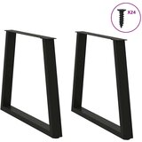  Noge za blagovaonski stol V-oblika 2 kom Crne 80 x (72-73,3) cm Čelik | shoptok.hr