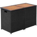  3-dijelni bistro set od poliratana s jastucima crni | shoptok.hr