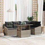 vidaXL set od 6 dijelova sofa za vrt s jastučićima siva poli ratan Cijene