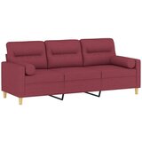  Kavč trosed z okrasnimi blazinami vinsko rdeč 180 cm blago, (20910723) | Shoptok.si