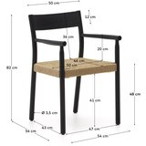 Kave Home Črn/v naravni barvi jedilni stol iz masivnega hrasta Yalia – | Shoptok.si