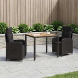  Vanjski set za objedovanje 3 kom. Crna | shoptok.hr